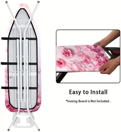 Nuxovilar Pink Watercolor Flowers Ironing Board Cover 15x54 Polyester - Image 5