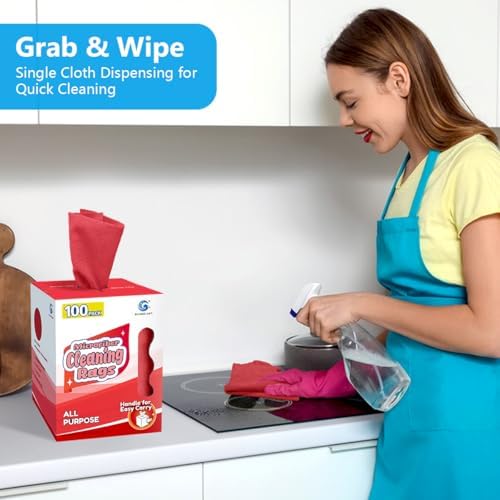 GLIMGLINT Microfiber Cleaning Cloth 100 Pack, Reusable Paper Towels 11 x 9 - Image 3