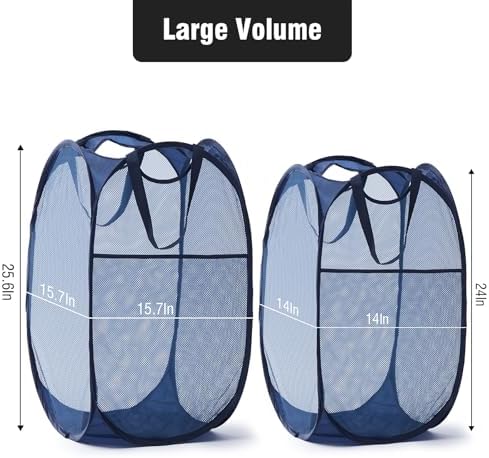 TECHMILLY Upgraded 105L Collapsible Mesh Pop Up Laundry Hamper - Image 2