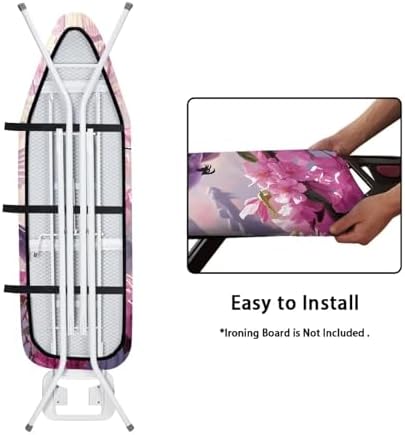 DISNIMO Pink Floral Hummingbird Ironing Board Cover and Pad 15x54 - Image 5
