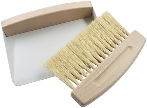Hordion Small Dust Pan and Brush Set, Mini Hand Whisk Broom & Dustpan White - Image 3