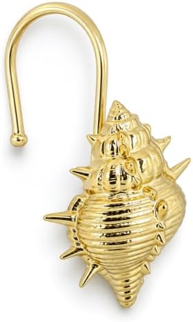 Metal Seashell Shower Curtain Hooks, Rust-Resistant Hooks by GNUEYART