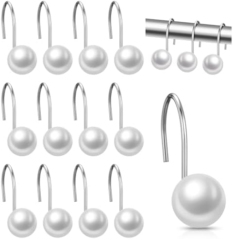 Threehoney 12 Pcs Cute Shower Curtain Hooks Shower Curtain Ring by Threehoney