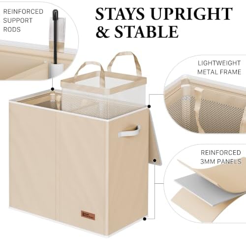 Simple Houseware Double Laundry Hamper - Image 3