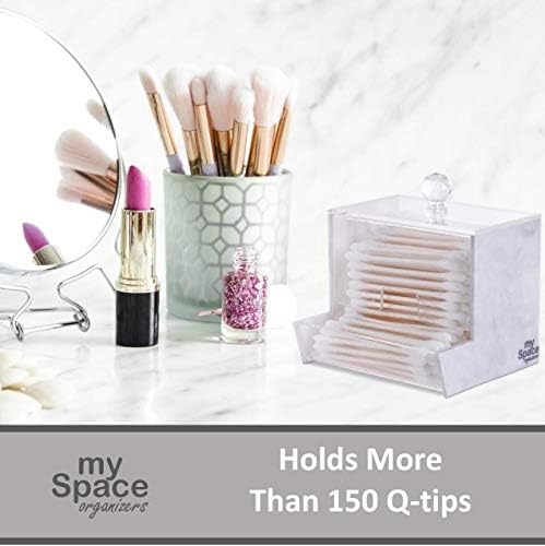 My Space Organizers Marble Acrylic Qtip Holder - Image 3
