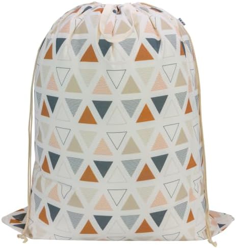 Canvas Laundry Bag 33"Wx 35"H, Heavy Duty Hamper Liner, XL Triangle Pattern by CALACH