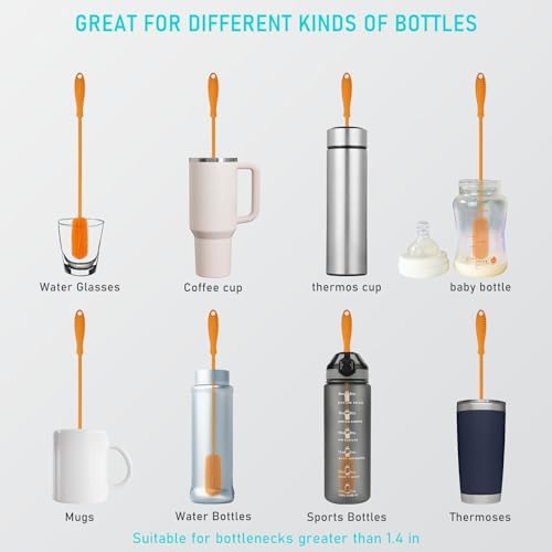 Silicone Bottle Brush, 15.7" Water Bottle Cleaner Brush - Image 2