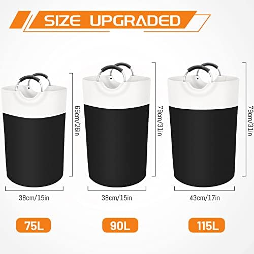 BlissTotes 75L Laundry Basket, Freestanding Collapsible Hamper - Image 2
