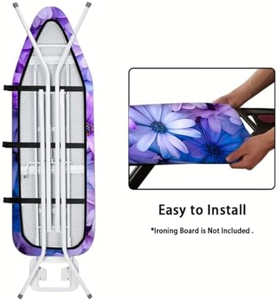 Nuxovilar Purple Blue Floral Ironing Board Cover 15x54 Polyester - Image 5