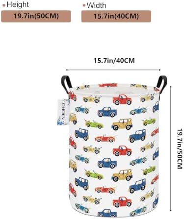 Round Collapsible Cartoon Car Laundry Hamper - Image 2