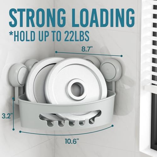 TAILI Corner Shower Caddy Suction Cups, Wall Organizer Plastic Rack - Image 3