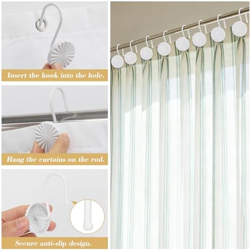 Metal Shower Curtain Hooks, Rust-Resistant Hooks - Image 6