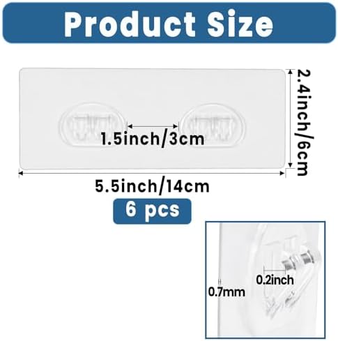 6 Pack Shower Caddy Adhesive Replacement, Shower Shelf Strong Adhesive Hooks - Image 5