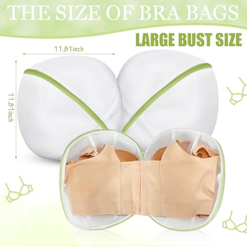 Shappy 6 Pcs Bra Washing Bag for Laundry Storage Women 11.81 Inch Green - Image 2
