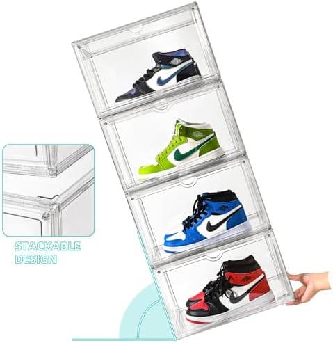Clear Shoe Organizer, Stackable Shoe Display Case, Shoe Box Storage Bins - Image 5