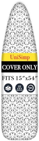 UniSimp Ironing Board Cover and Pad 15"x54" Extra Thick Natural Cotton by UniSimp