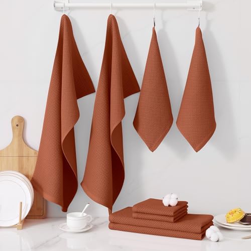Homaxy 10 Pack 100% Cotton Kitchen Towels and Dishcloths Set - Image 6