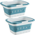 2 Pack Portable Shower Caddy Tote, Plastic Storage Collapsible Basket by ANNIYA