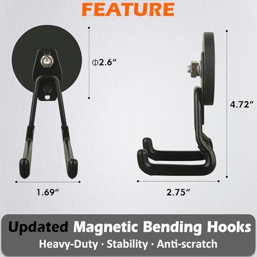 MUTUACTOR Upgraded Strong Magnetic Hooks, 20lbs Anti-Scratch Garage Storage - Image 2