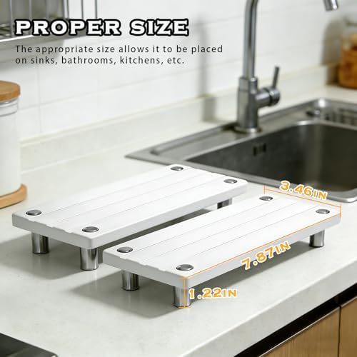 2PCS Instant Dry Sink Caddy for Bathroom Counter, Durable Kitchen Sink Organizer - Image 7