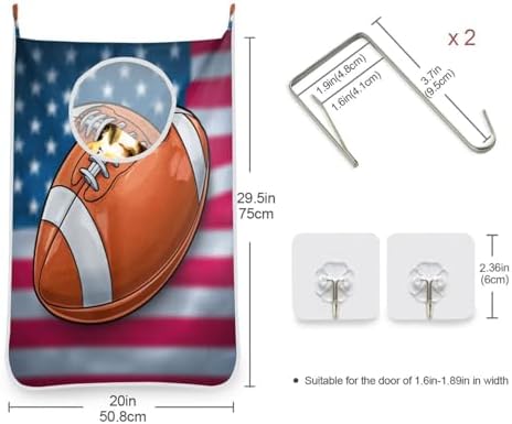 2PCS Hanging Laundry Hamper Bag Over the Door Laundry Hamper Wall Hamper Large - Image 3