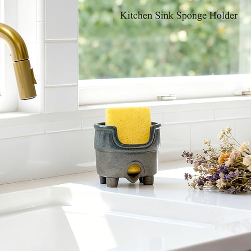 Ceramic Sponge Holder with Drainage，Farmhouse Sink Caddy - Image 6