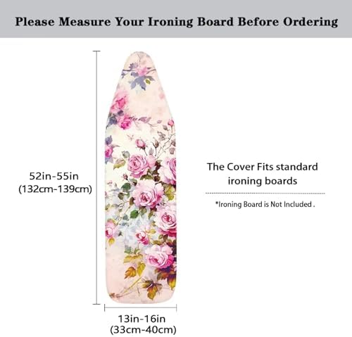 Pink Flower Ironing Board Cover and Pad Iron Pad Covers Resist Scorching and - Image 5