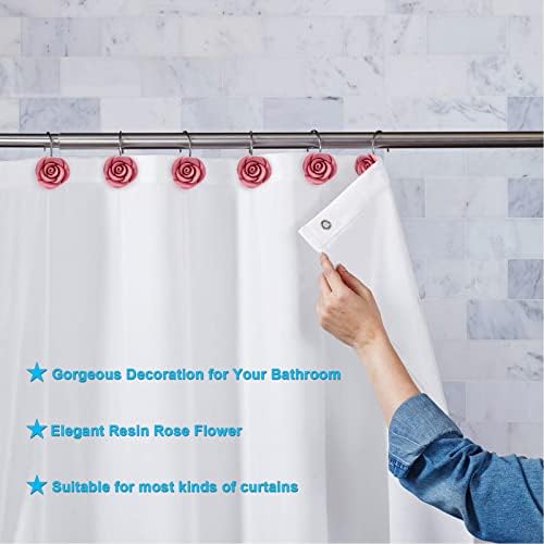 AGPTEK Rose Shower Curtain Hooks - Image 6