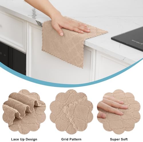 Homaxy 12 Pack Super Soft Absorbent Dish Cloths - Image 2