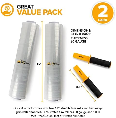 Modern Innovations 15 Inch Clear Stretch Wrap Roll - Image 2