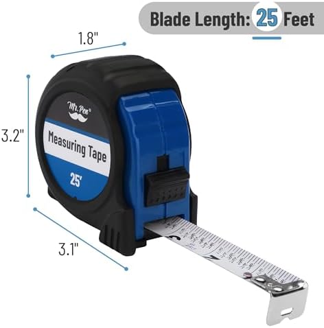 Mr. Pen- Retractable Tape Measure 25 ft, Dark Blue, Easy Read - Image 2