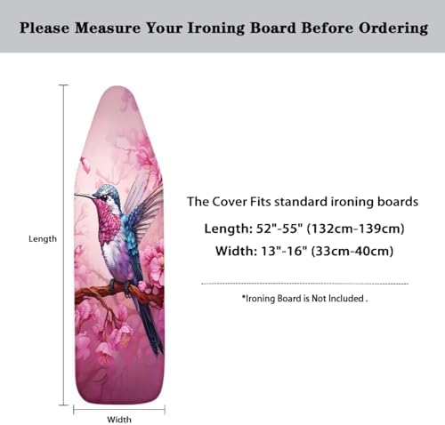 Hummingbird Ironing Board Covers and Pads Pink Flowers Ironing Board Padded - Image 6