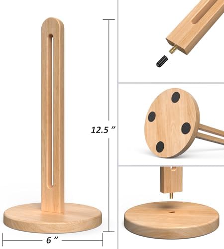 KitchLife Wooden Paper Towel Holder Countertop, Fits Jumbo Roll, Solid - Image 2