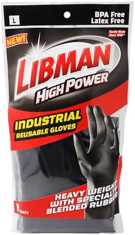 Tribello LIBMAN Heavy Duty Black Rubber Gloves - Image 2