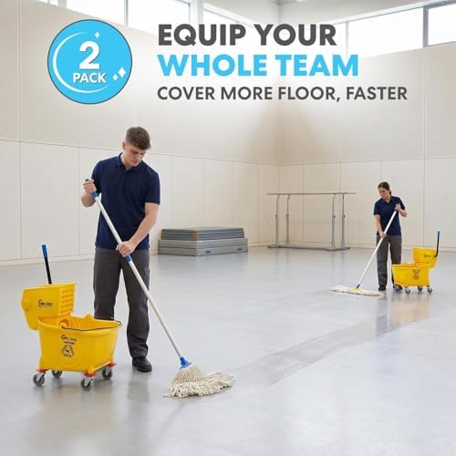 SIMPLI-Magic Side Press Wringer Combo Commercial Mop Bucket on Wheels, 35 Quart - Image 2