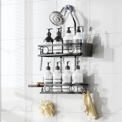 Adjustable Shower Caddy Hanging Rustproof Large-Capacity Bathroom Organizer by Dotpilgo