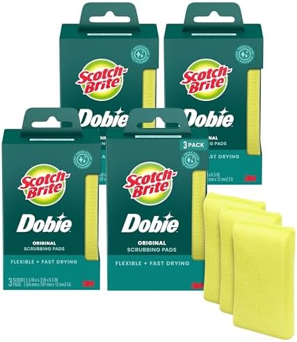 Scotch-Brite Dobie Non-Scratch All-Purpose Scrub Pads, 12 Total Pads, Reusable by Unknown