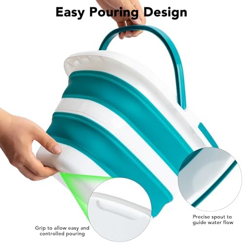 Large Collapsible Mop Bucket, 16L Plastic Bucket - Image 4