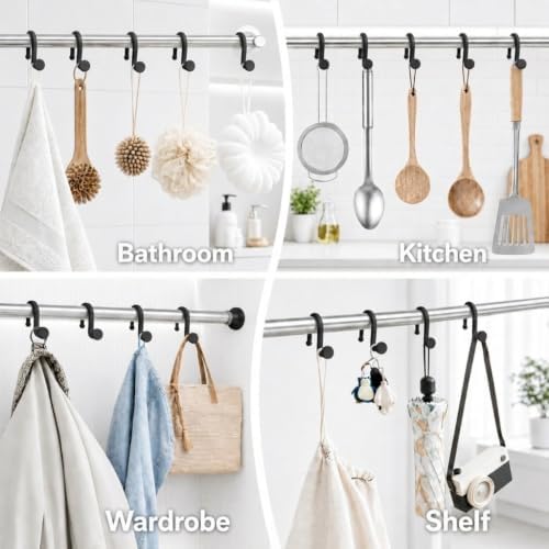 Bathway Plastic Shower Curtain Hooks, Decorative Hooks - Image 5