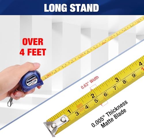 WORKPRO Keychain Tape Measure Set, 6FT Retractable Pocket Size Small Tape - Image 3