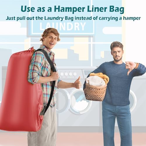 Coomee Heavy Duty Laundry Bag, 2 Pack XL Nylon Laundry Bags - Image 4