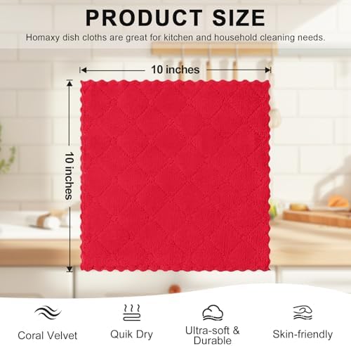 Homaxy 12 Pack Super Soft Absorbent Dish Cloths - Image 5