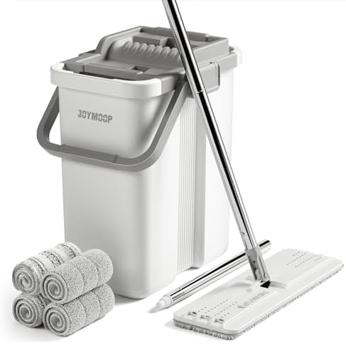 JOYMOOP Flat Mop System, Microfiber Mop and Bucket Set, Household & Commercial by JOYMOOP