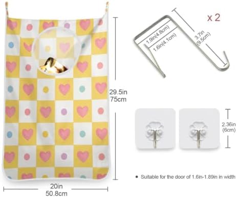Hanging Laundry Hamper Bag Over the Door Laundry Hamper Wall Hamper Large Dirty - Image 3