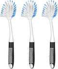 SetSail Dish Brush with Handle, 3 Pack Stiff Bristles Dish Scrubber by SetSail