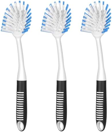 SetSail Dish Brush with Handle, 3 Pack Stiff Bristles Dish Scrubber by SetSail