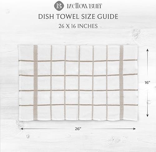 100% Cotton Terry Dish Towels, 4 Pack Checks, 16 x26 Inches, Super Soft and - Image 4