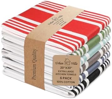 Urban Villa Kitchen Towels Cotton Dish Towels 20”x30” Multi by CottonTrends