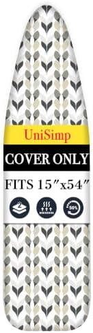 UniSimp Ironing Board Cover and Pad 15"x54" Extra Thick Natural Cotton by UniSimp