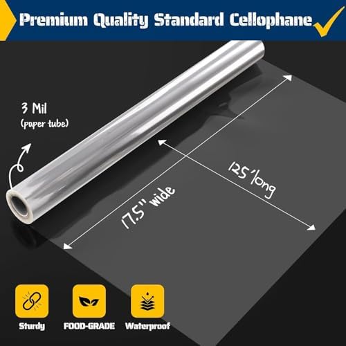Vanhench 17.5" x 1500" Clear Cellophane Wrap - Image 2
